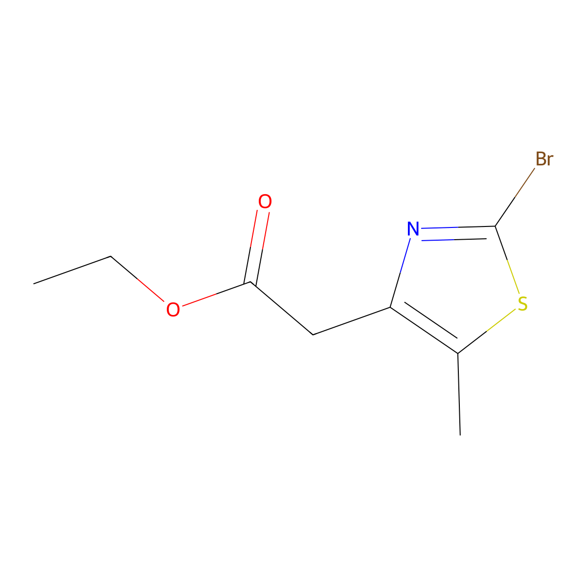 Ethyl 2-(2-bromo-5-methylthiazol-4-yl)acetate molecular structure, CAS 1955524-08-9