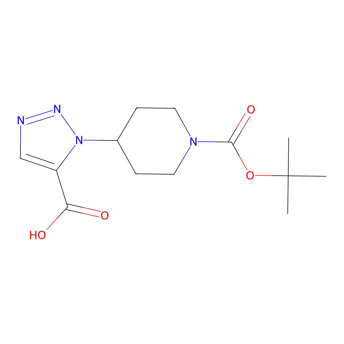 1-{1-[(tert-butoxy)carbonyl]piperidin-4-yl}-1H-1,2,3-triazole-5-carboxylic acid molecular structure, CAS 1955524-20-5