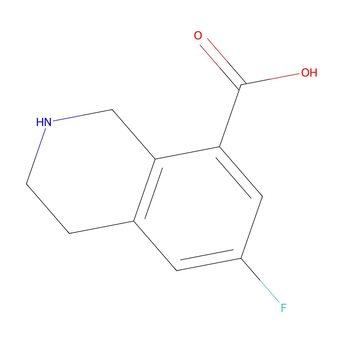 6-Fluoro-1,2,3,4-tetrahydroisoquinoline-8-carboxylic acid molecular structure, CAS 1955524-34-1