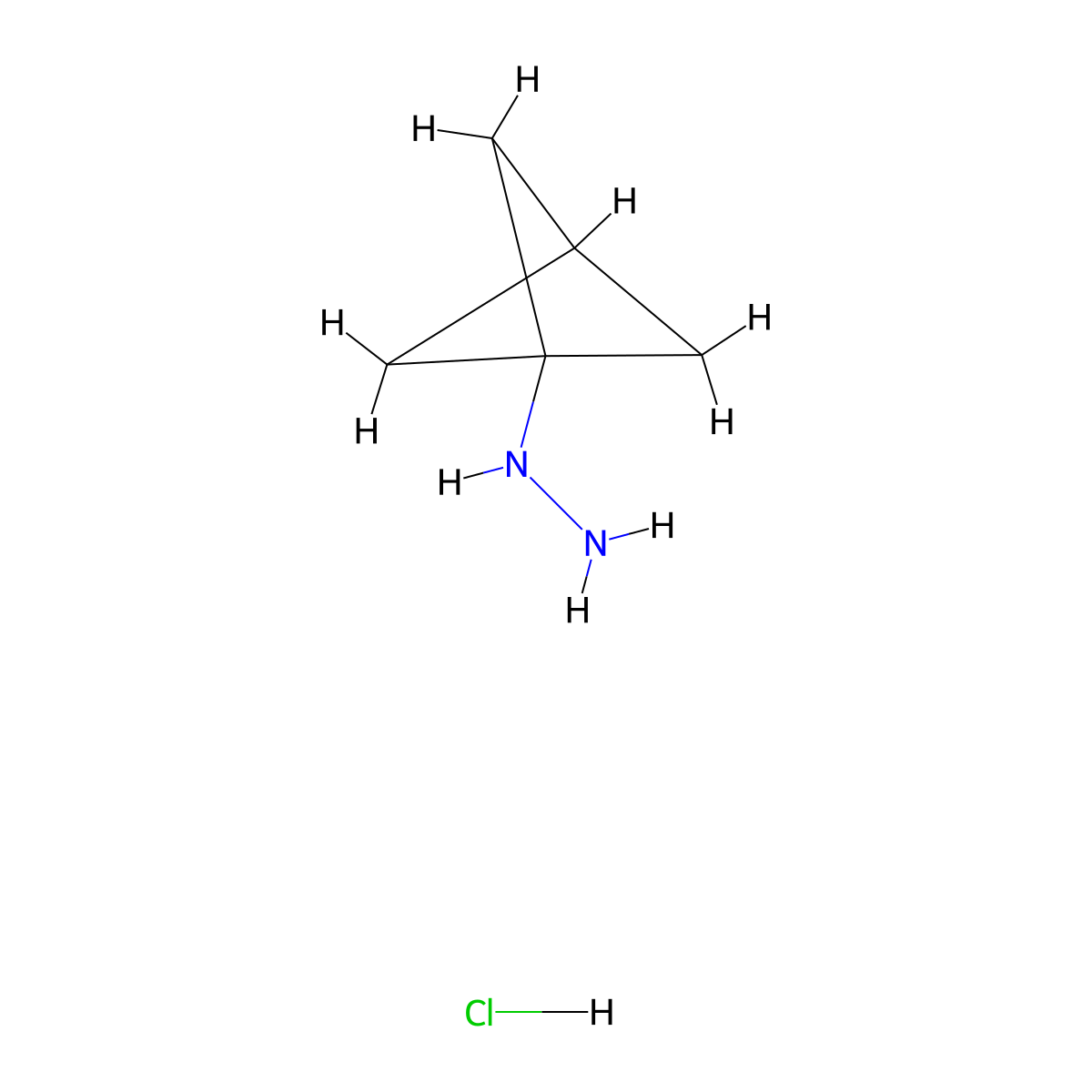 Bicyclo[1.1.1]pentan-1-ylhydrazine hydrochloride molecular structure, CAS 1955524-37-4