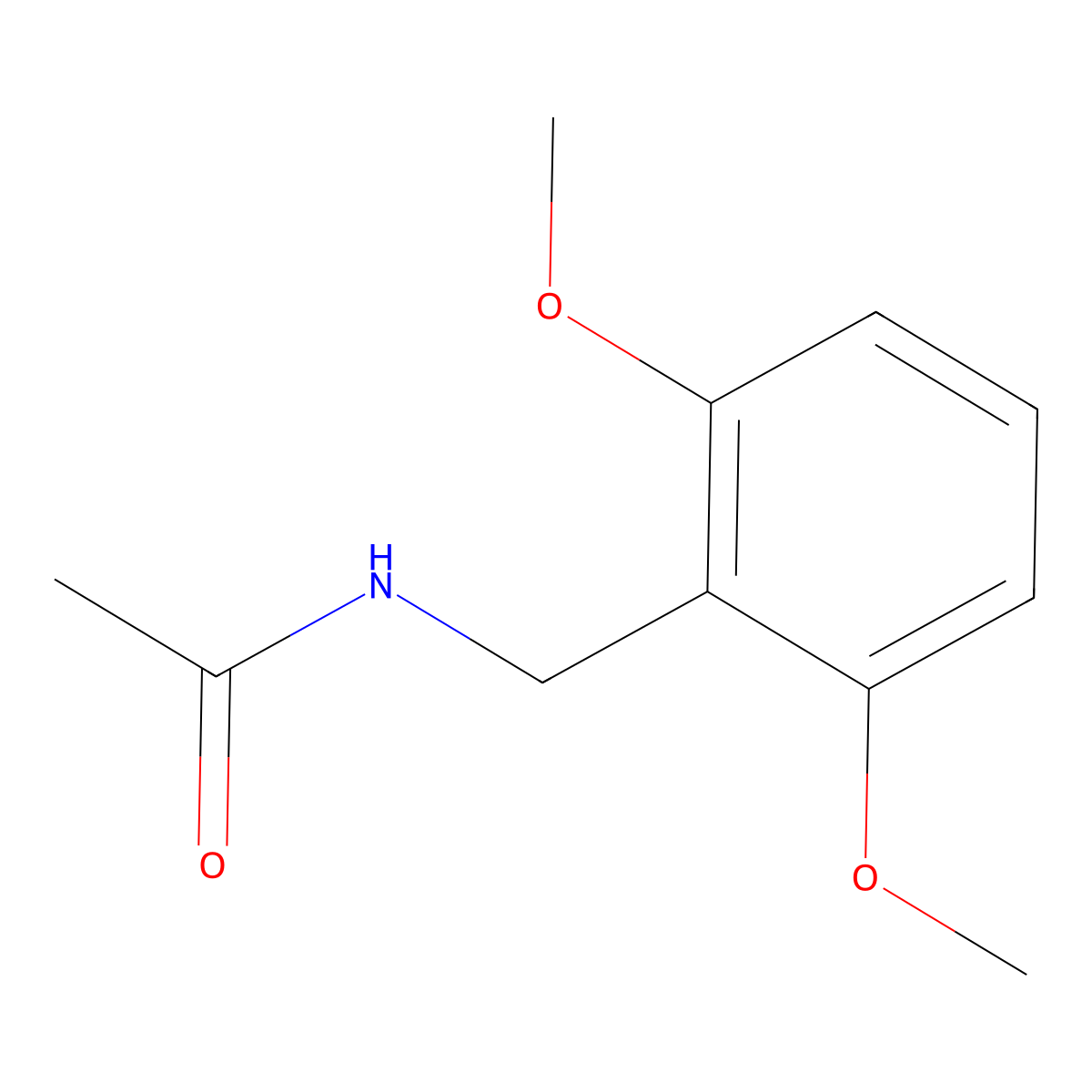 Acetamide, N-((2,6-dimethoxyphenyl)methyl)- molecular structure, CAS 1955524-53-4