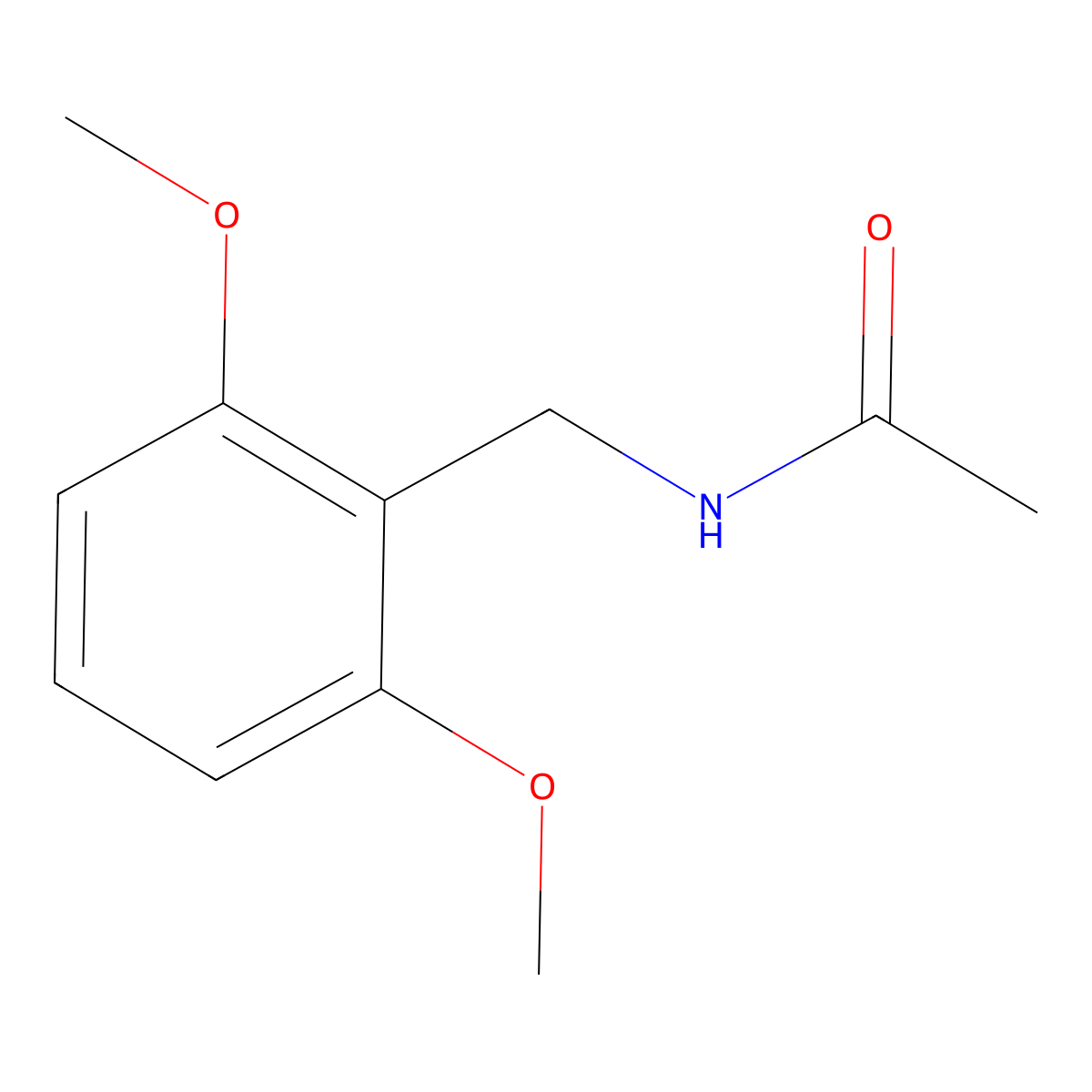 Acetamide, N-((2,6-dimethoxyphenyl)methyl)- molecular structure, CAS 1955524-53-4