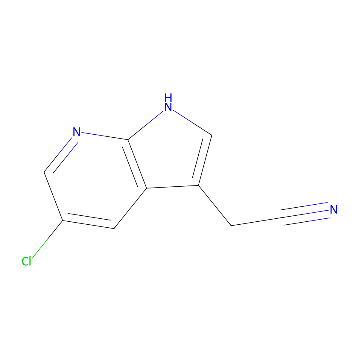 2-(5-Chloro-1H-pyrrolo[2,3-B]pyridin-3-YL)acetonitrile molecular structure, CAS 1955525-73-1