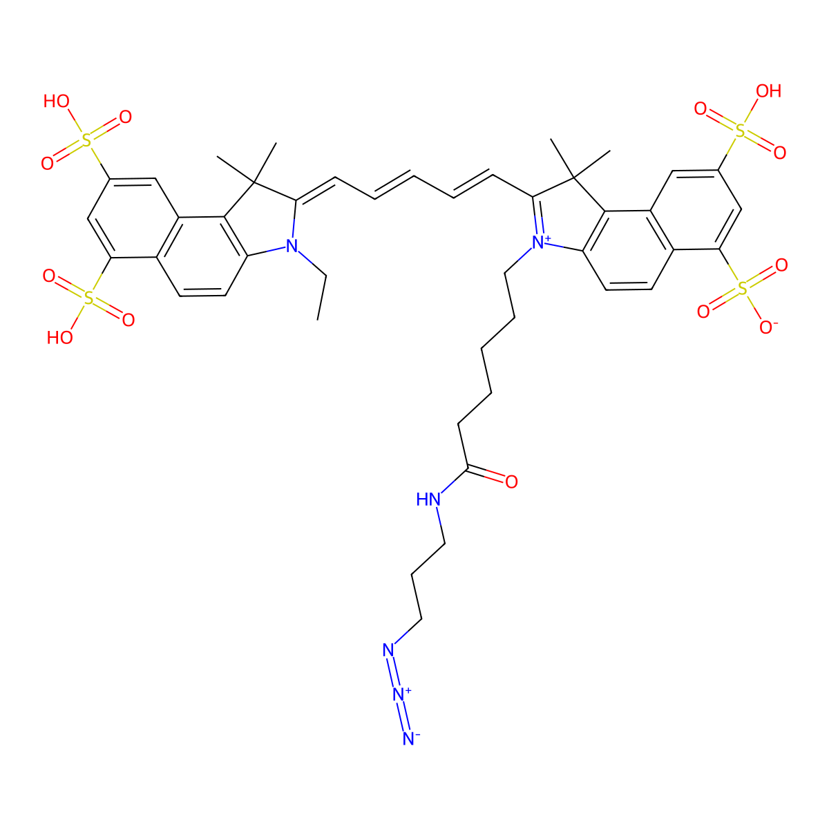 Sulfo-Cy5.5 Azide molecular structure, CAS 1955527-41-9