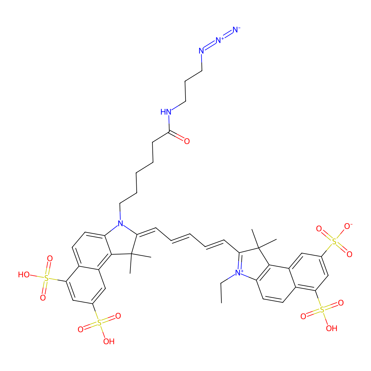 Sulfo-Cy5.5 Azide molecular structure, CAS 1955527-41-9