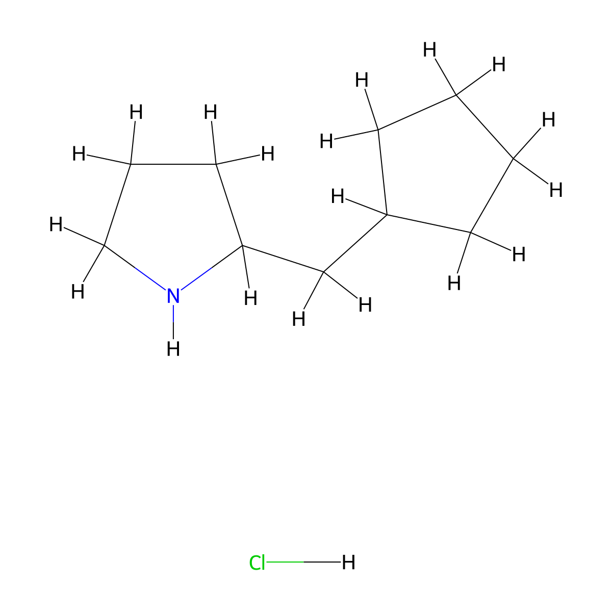 2-(Cyclopentylmethyl)pyrrolidine hydrochloride molecular structure, CAS 1955530-12-7