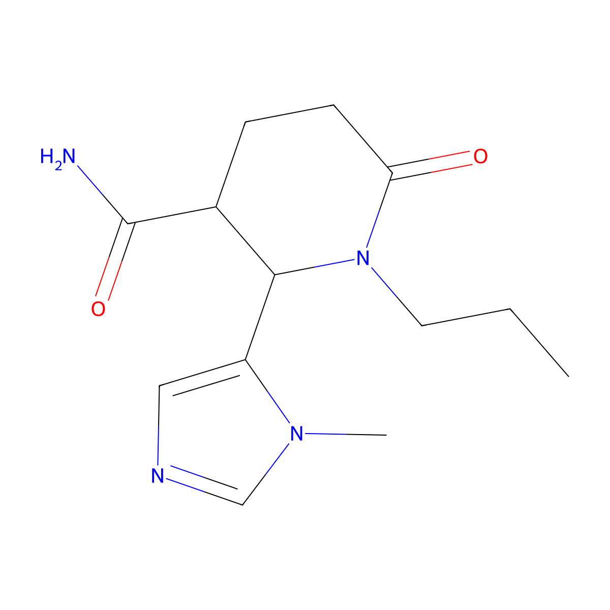 2-(1-methyl-1H-imidazol-5-yl)-6-oxo-1-propylpiperidine-3-carboxamide molecular structure, CAS 1955530-21-8
