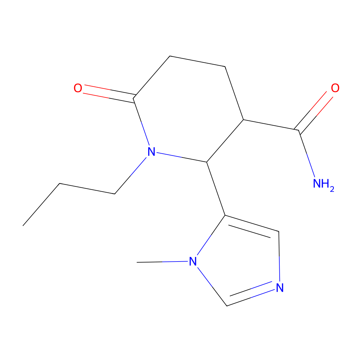 2-(1-methyl-1H-imidazol-5-yl)-6-oxo-1-propylpiperidine-3-carboxamide molecular structure, CAS 1955530-21-8