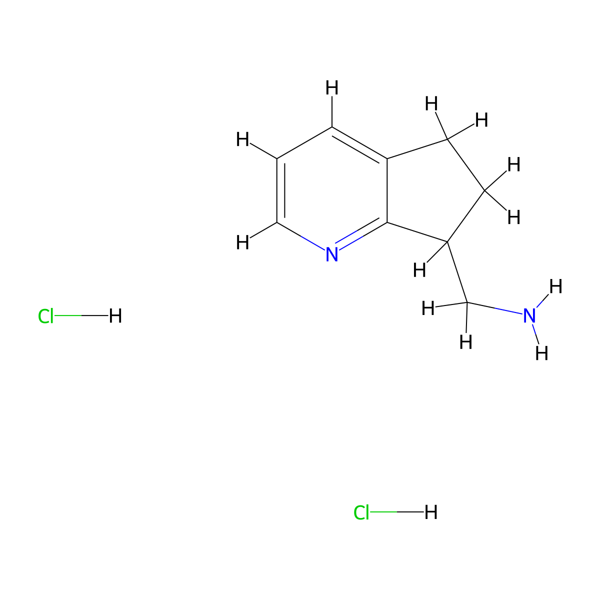 {5H,6H,7H-cyclopenta[b]pyridin-7-yl}methanamine dihydrochloride molecular structure, CAS 1955530-22-9