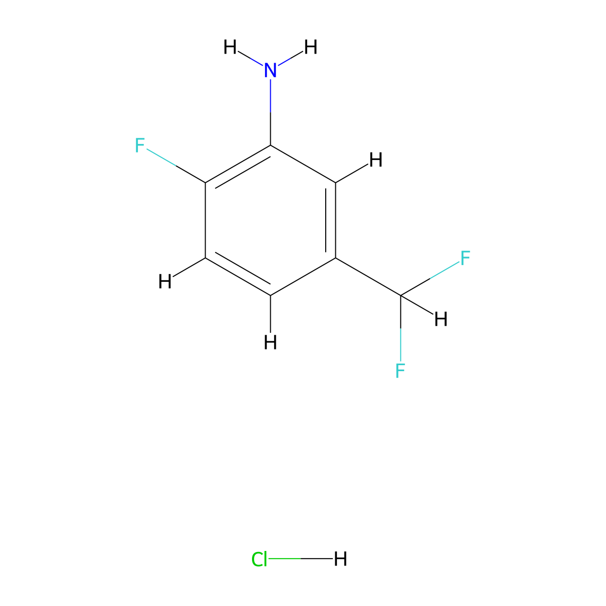 5-(Difluoromethyl)-2-fluoroaniline hydrochloride molecular structure, CAS 1955530-30-9