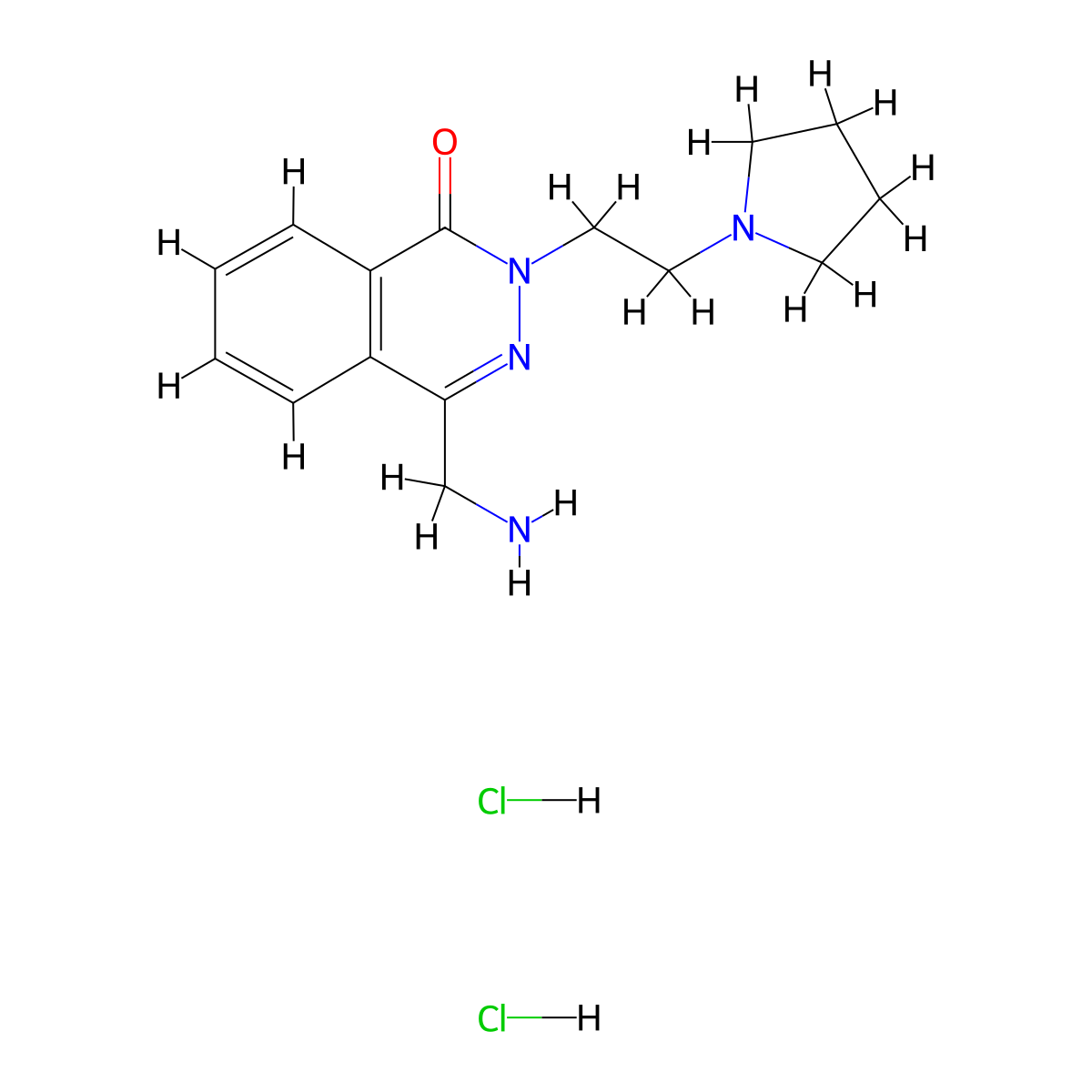 4-(aminomethyl)-2-(2-(pyrrolidin-1-yl)ethyl)phthalazin-1(2H)-one dihydrochloride molecular structure, CAS 1955530-39-8