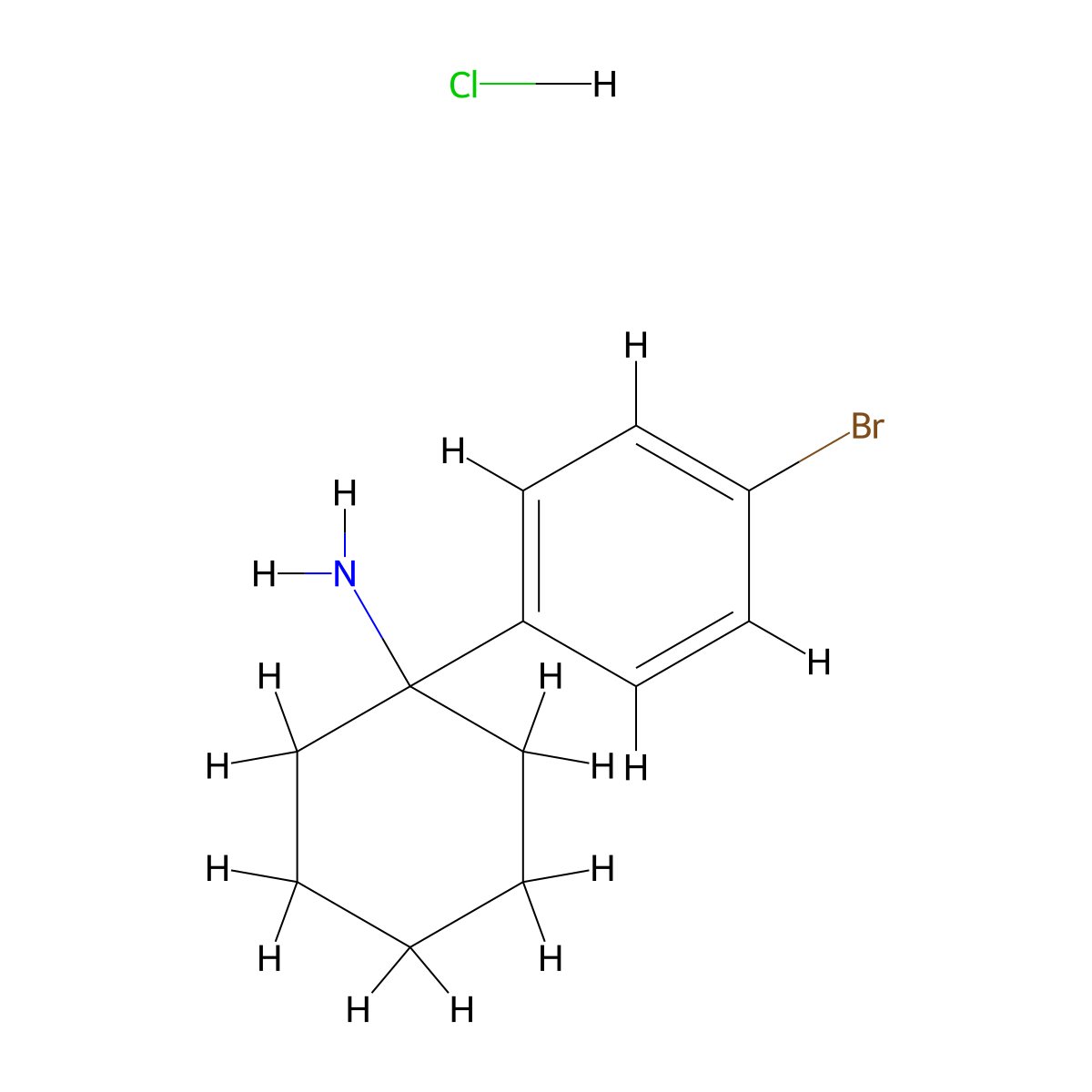 1-(4-Bromophenyl)cyclohexan-1-amine hydrochloride molecular structure, CAS 1955530-44-5
