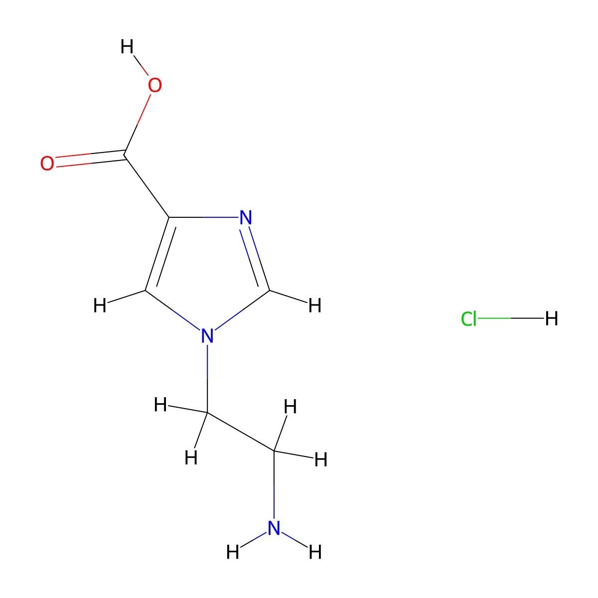 1-(2-aminoethyl)-1H-imidazole-4-carboxylic acid hydrochloride molecular structure, CAS 1955530-56-9