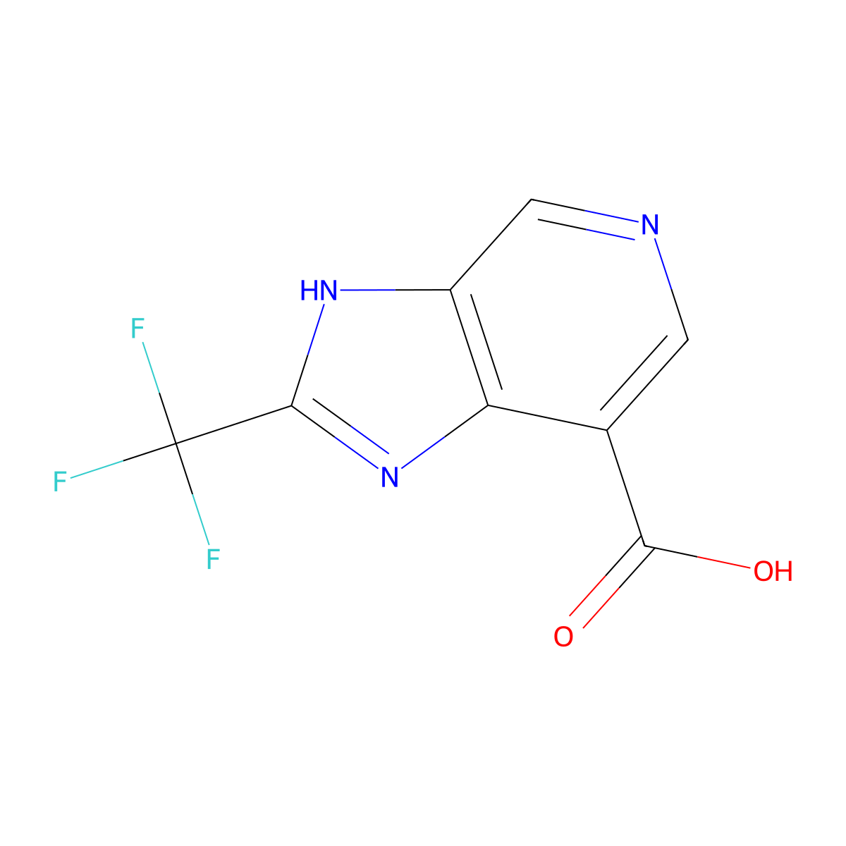 2-(trifluoromethyl)-1H-imidazo[4,5-c]pyridine-7-carboxylic acid molecular structure, CAS 1955530-59-2