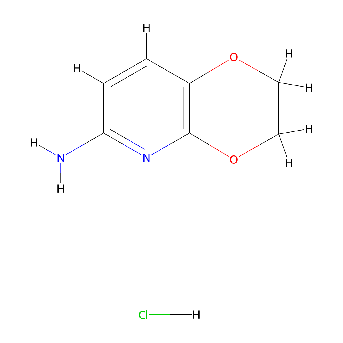 2H,3H-[1,4]dioxino[2,3-b]pyridin-6-amine hydrochloride molecular structure, CAS 1955530-64-9