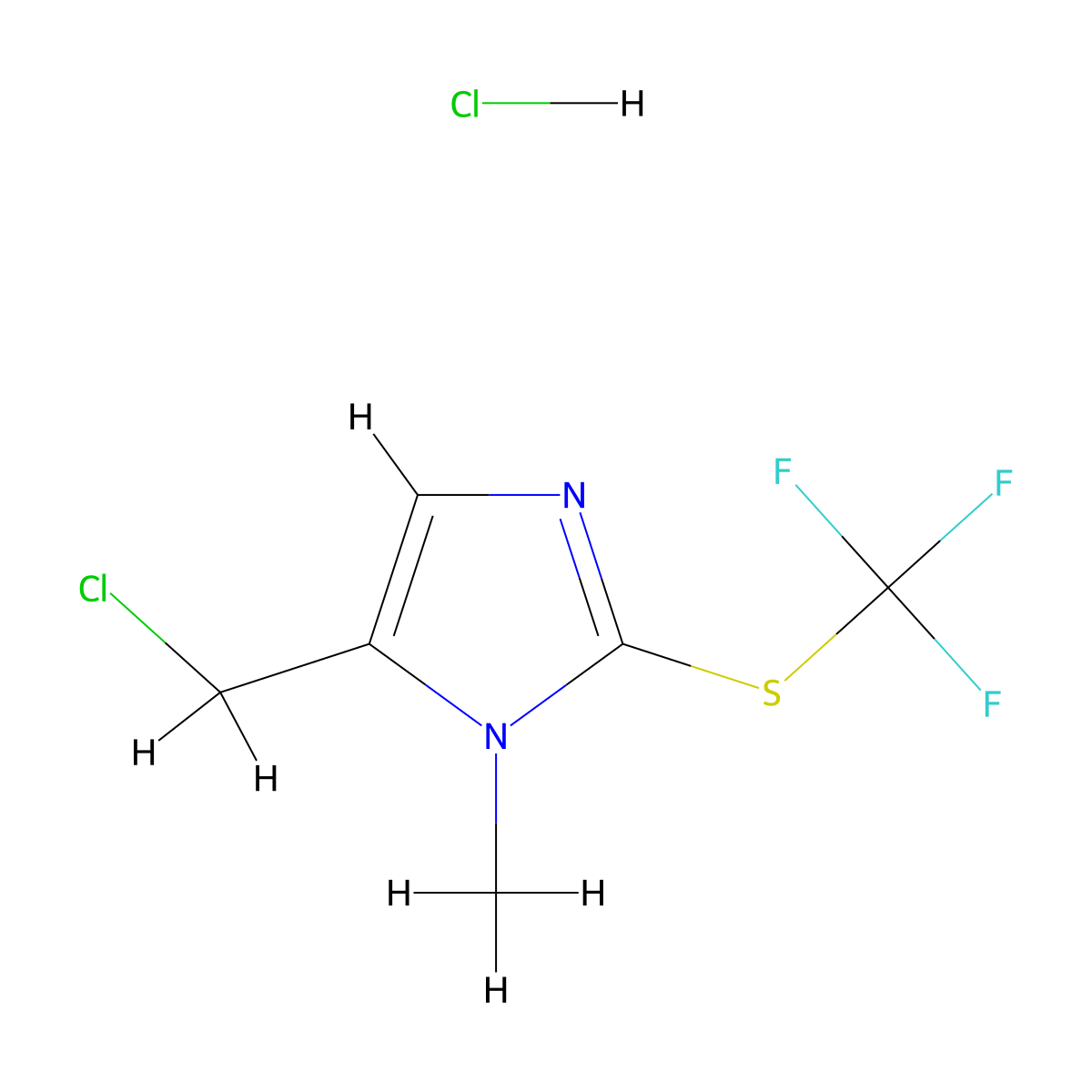 5-(chloromethyl)-1-methyl-2-[(trifluoromethyl)sulfanyl]-1H-imidazole hydrochloride molecular structure, CAS 1955530-82-1