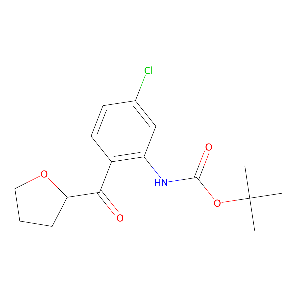 tert-butyl N-[5-chloro-2-(oxolane-2-carbonyl)phenyl]carbamate molecular structure, CAS 1955530-98-9