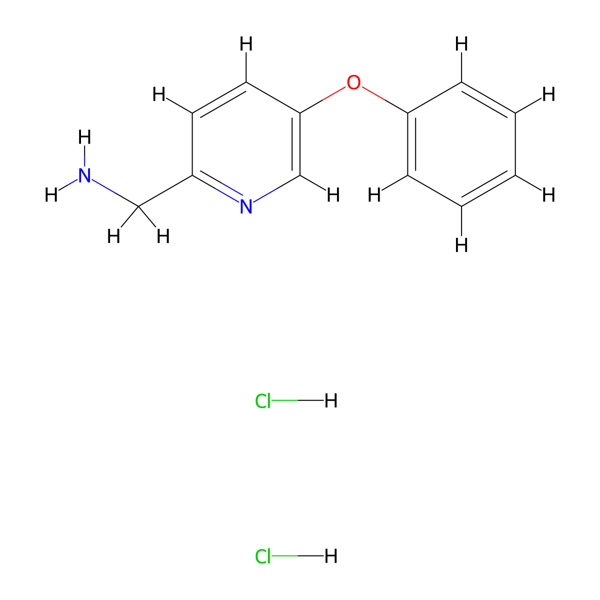 (5-Phenoxypyridin-2-yl)methanamine dihydrochloride molecular structure, CAS 1955531-07-3