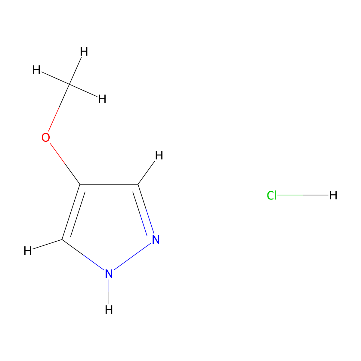 4-methoxy-1H-pyrazole hydrochloride molecular structure, CAS 1955531-08-4