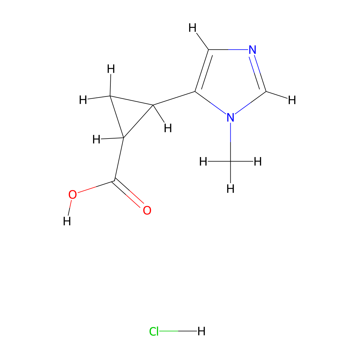 2-(1-Methyl-1H-imidazol-5-yl)cyclopropane-1-carboxylic acid hydrochloride molecular structure, CAS 1955531-13-1