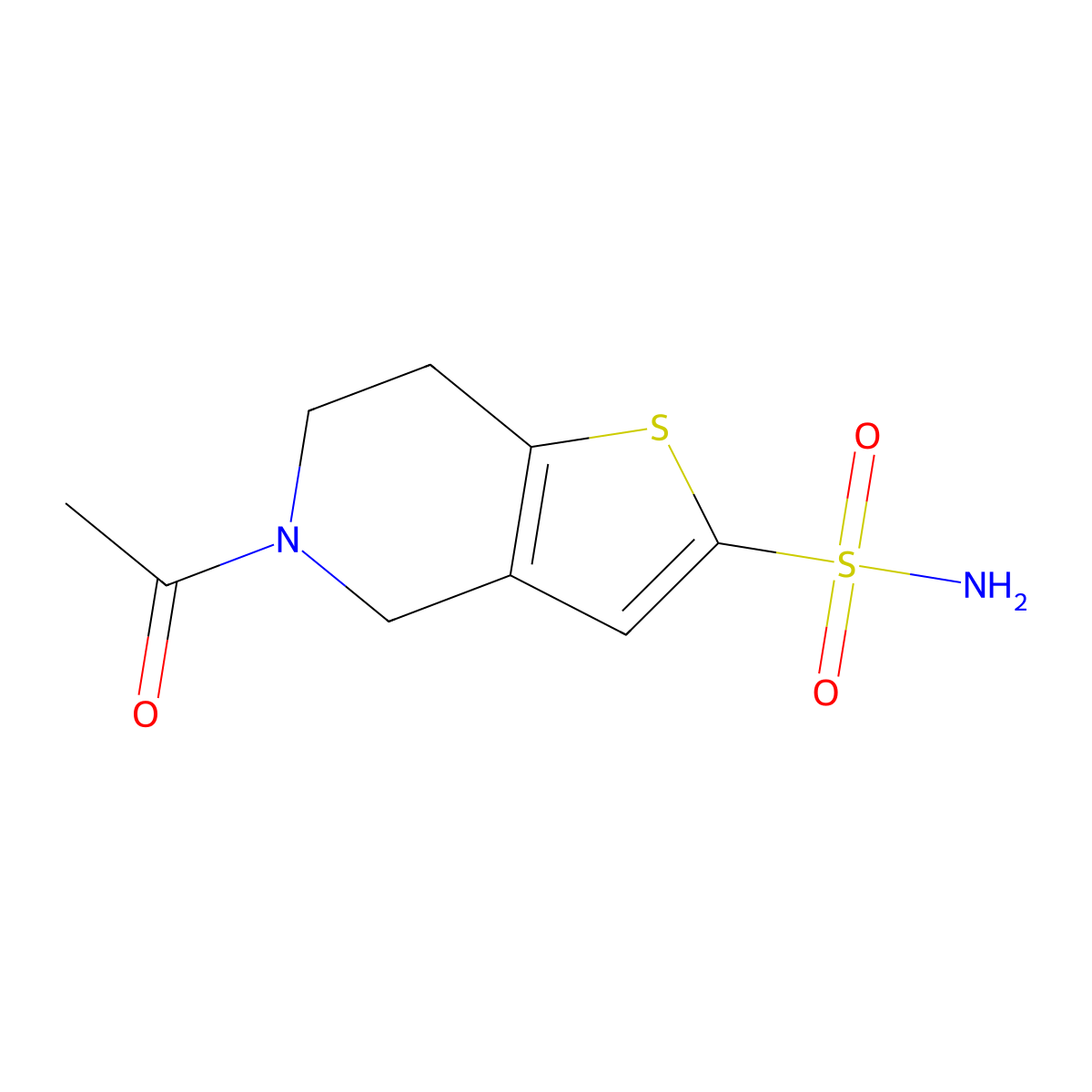 5-acetyl-4H,5H,6H,7H-thieno[3,2-c]pyridine-2-sulfonamide molecular structure, CAS 1955531-17-5