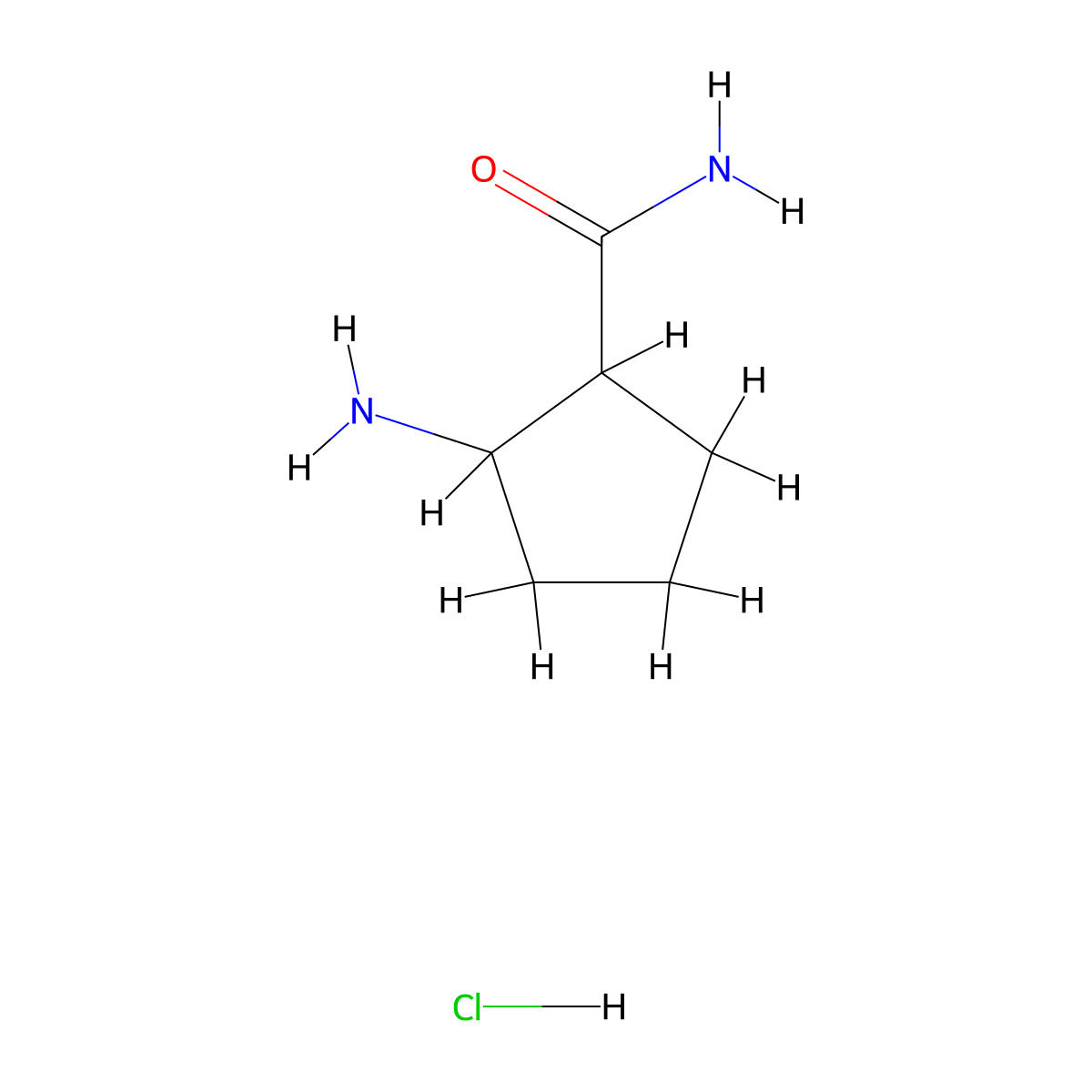 2-Aminocyclopentane-1-carboxamide hydrochloride molecular structure, CAS 1955531-30-2