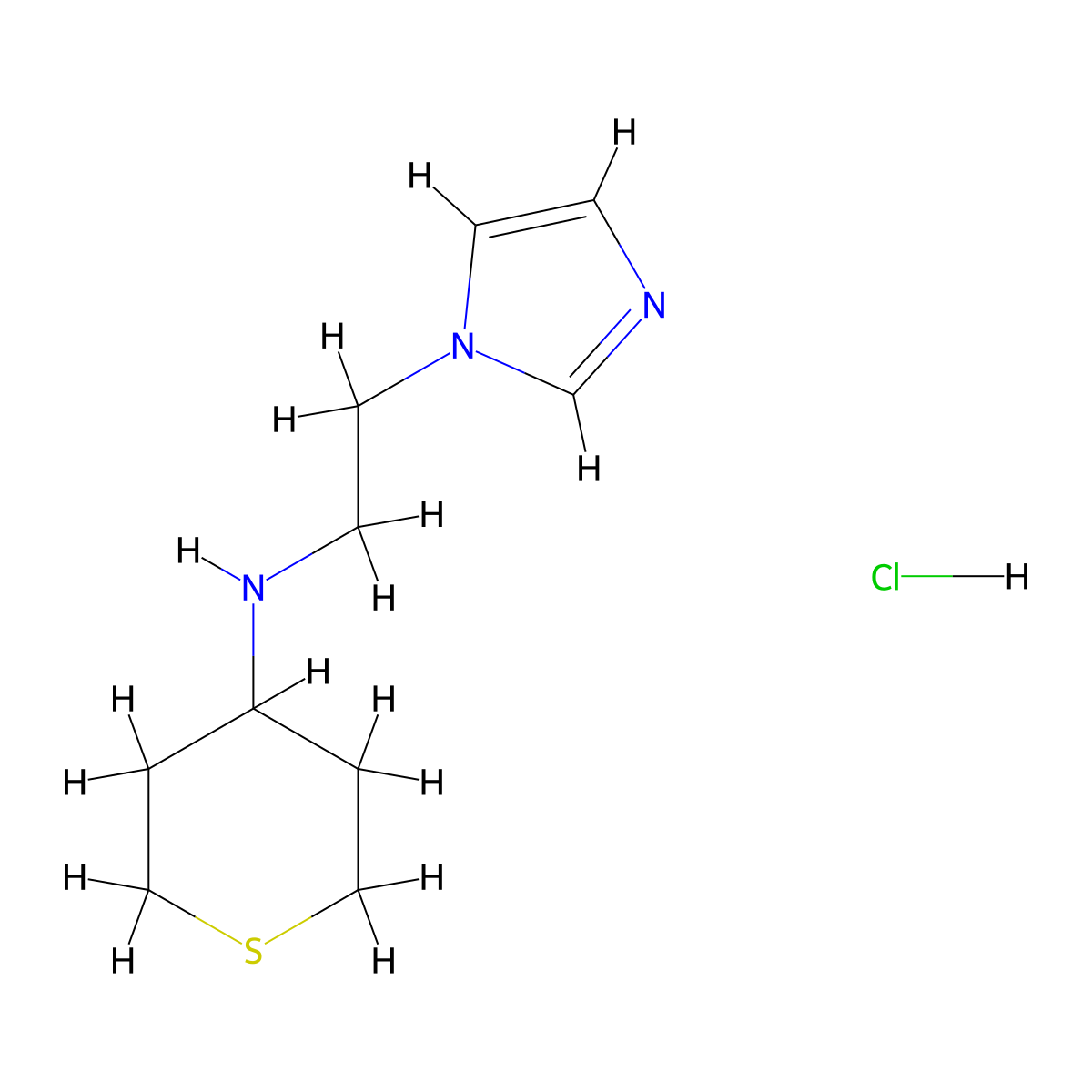 N-[2-(1H-Imidazol-1-yl)ethyl]thian-4-amine hydrochloride molecular structure, CAS 1955531-36-8