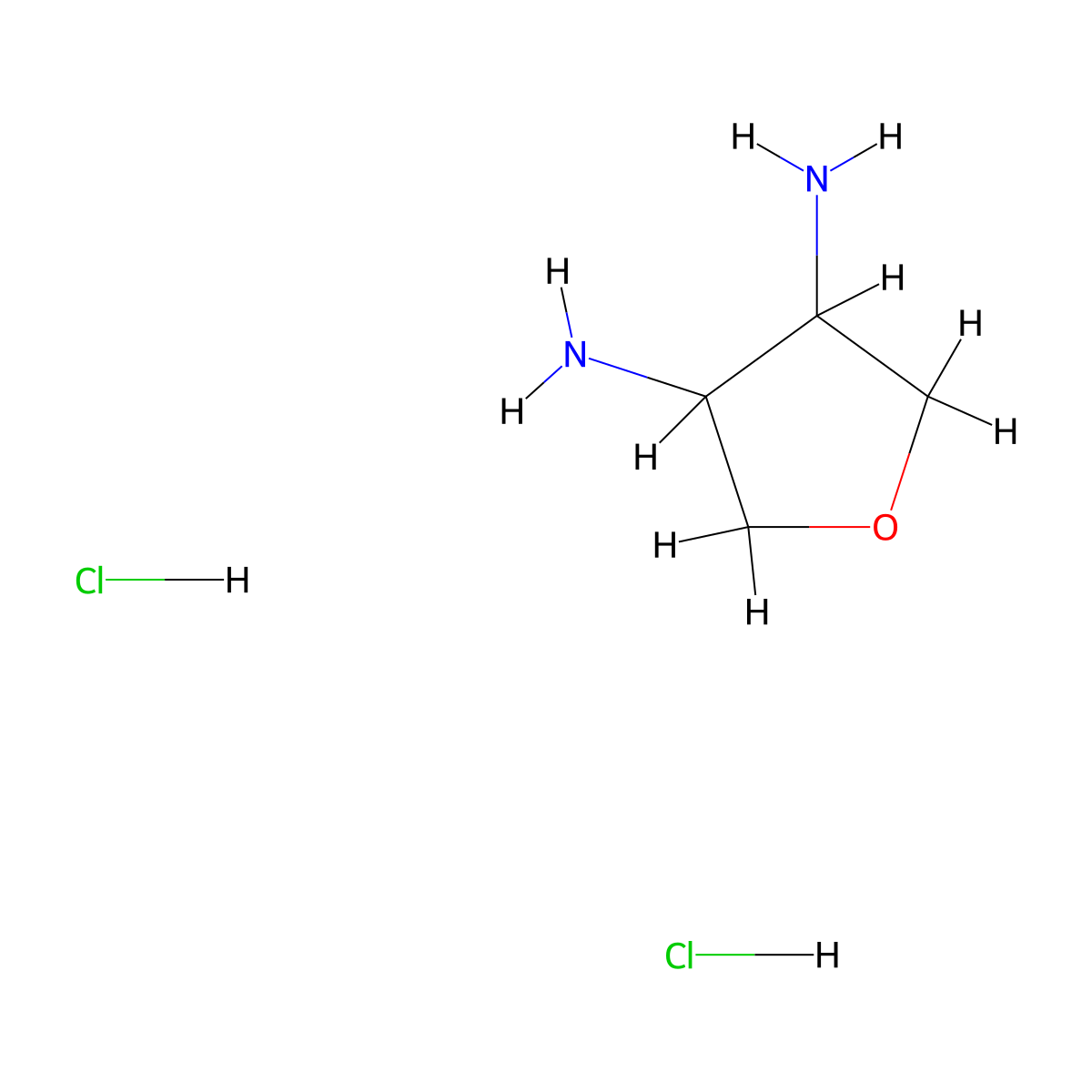 Oxolane-3,4-diamine dihydrochloride molecular structure, CAS 1955531-37-9