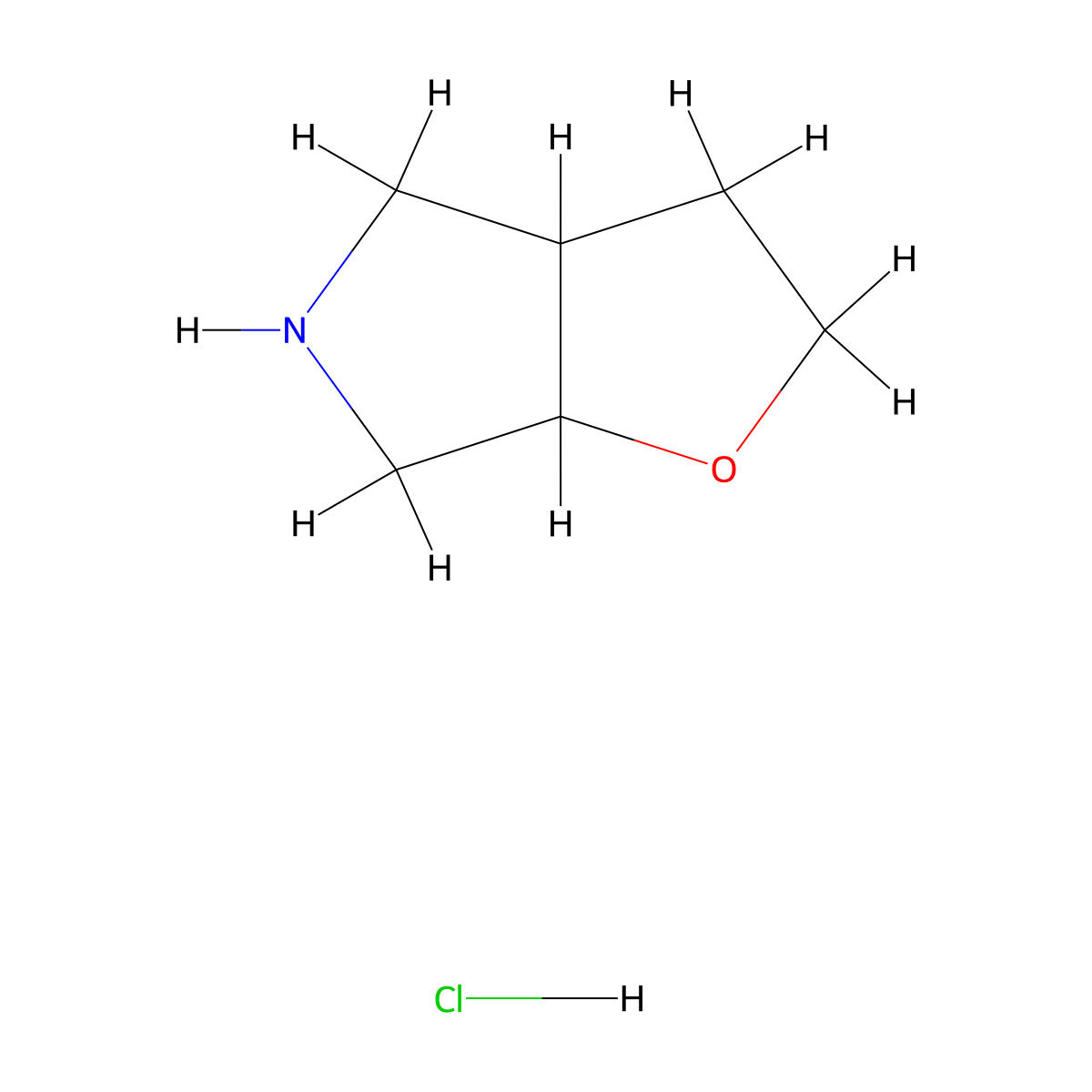 Hexahydro-2H-furo[2,3-c]pyrrole hydrochloride molecular structure, CAS 1955531-55-1