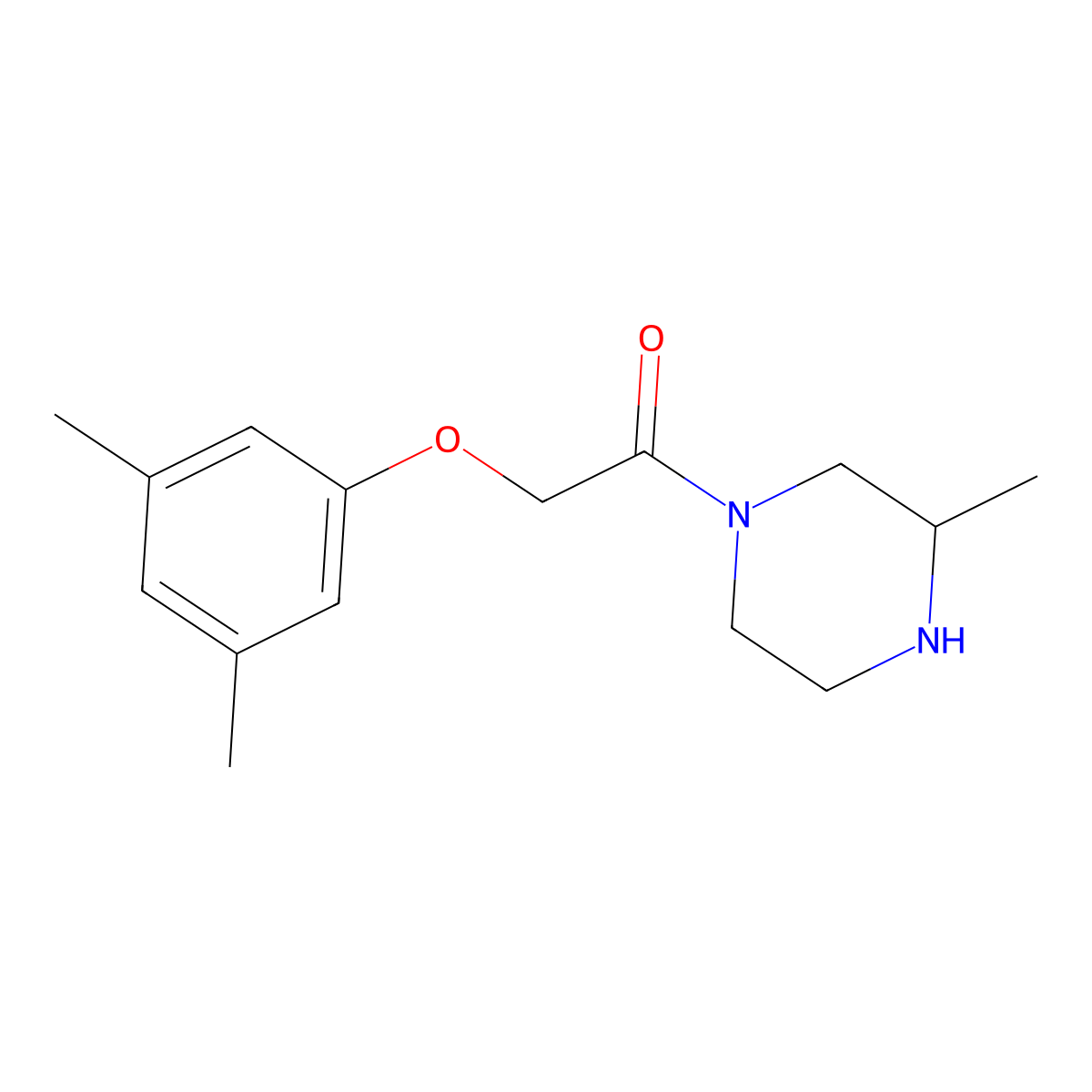 2-(3,5-Dimethylphenoxy)-1-(3-methylpiperazin-1-yl)ethan-1-one molecular structure, CAS 1955531-57-3