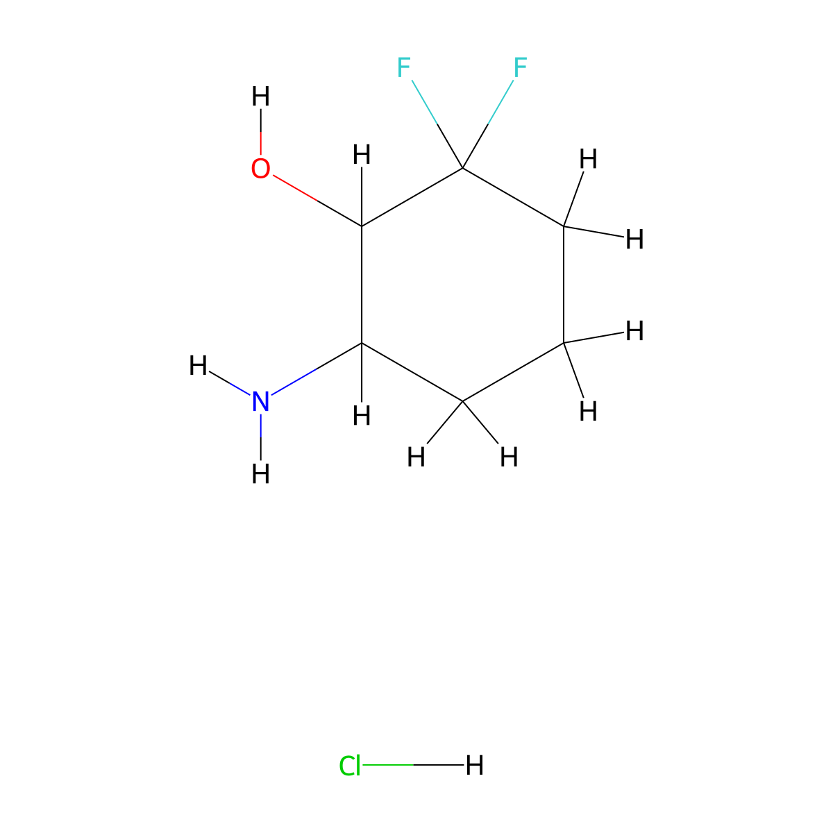6-Amino-2,2-difluorocyclohexan-1-ol hydrochloride molecular structure, CAS 1955531-58-4