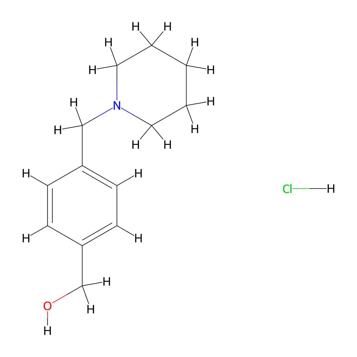 {4-[(Piperidin-1-yl)methyl]phenyl}methanol hydrochloride molecular structure, CAS 1955531-63-1
