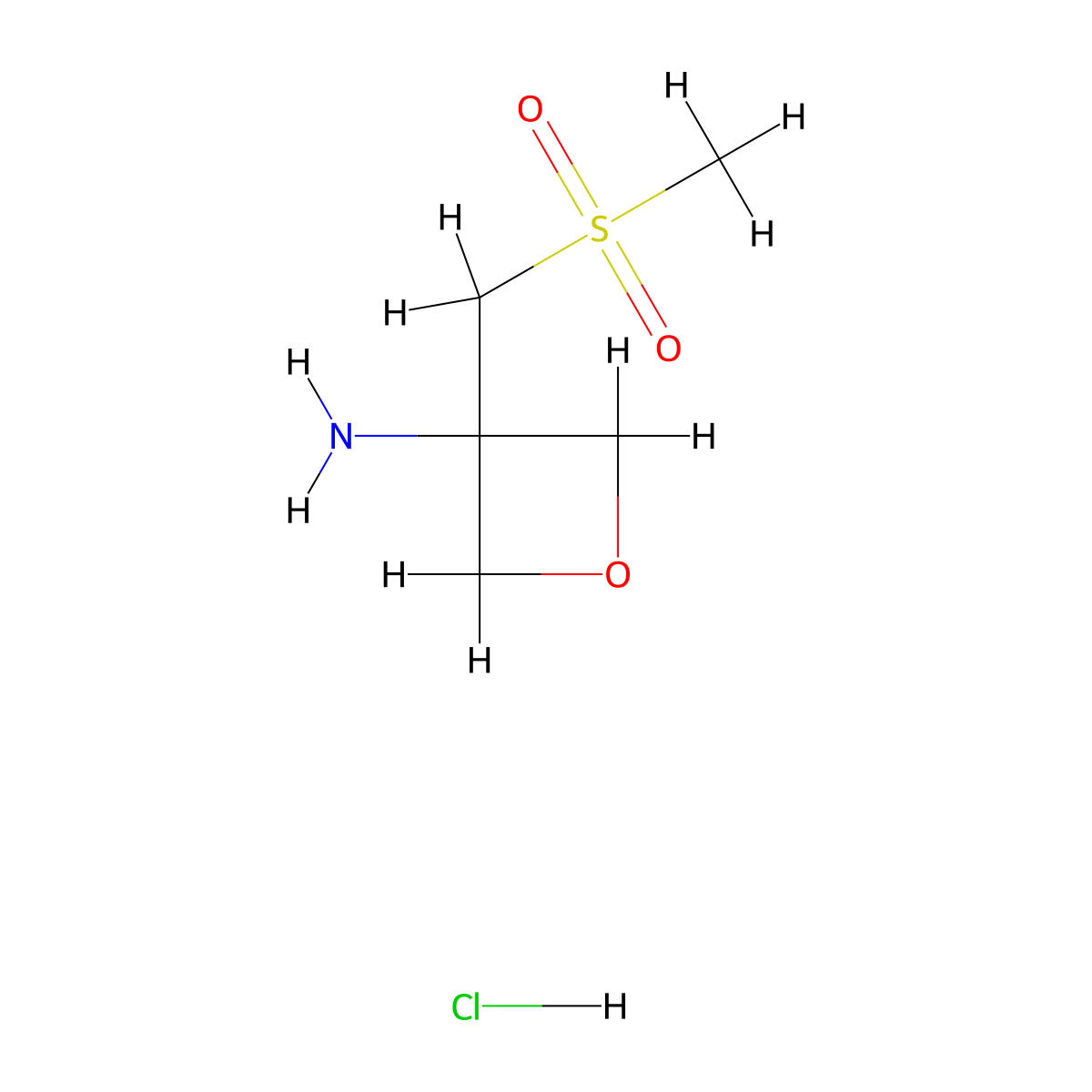 3-(Methanesulfonylmethyl)oxetan-3-amine hydrochloride molecular structure, CAS 1955531-77-7