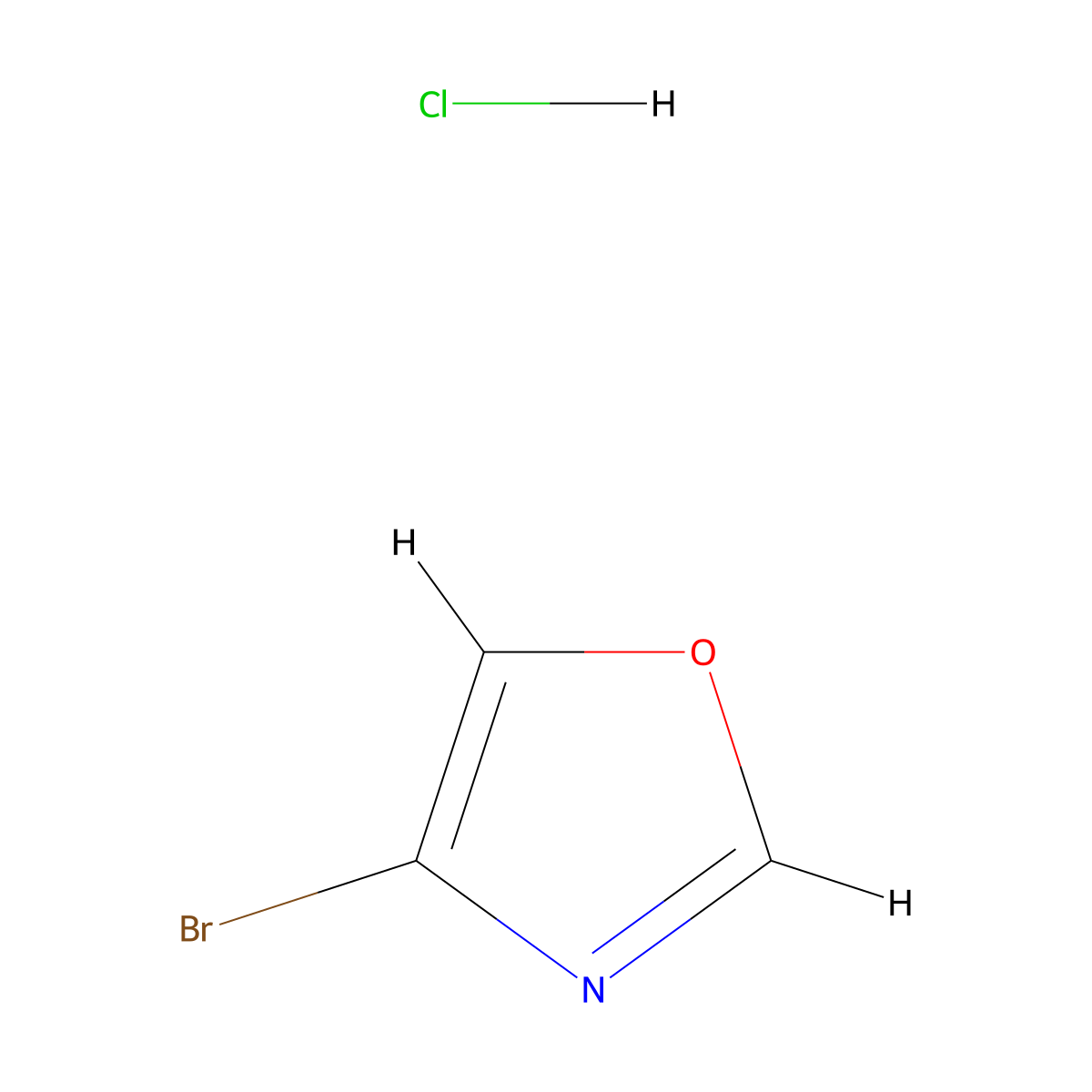 4-Bromo-1,3-oxazole hydrochloride molecular structure, CAS 1955531-81-3