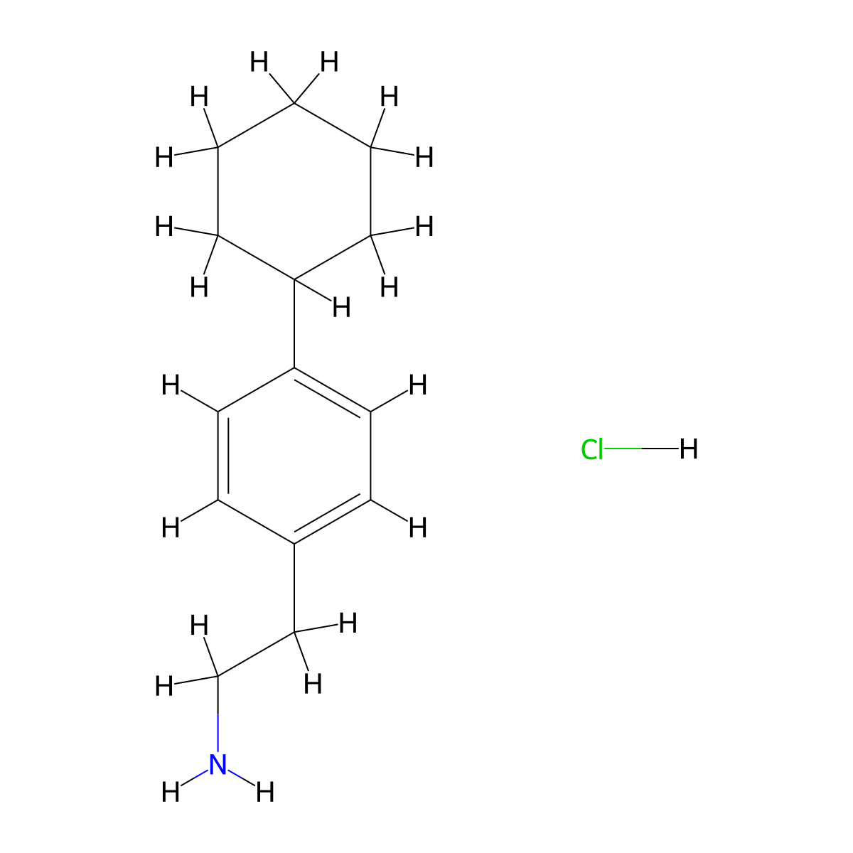 2-(4-Cyclohexylphenyl)ethan-1-amine hydrochloride molecular structure, CAS 1955531-82-4