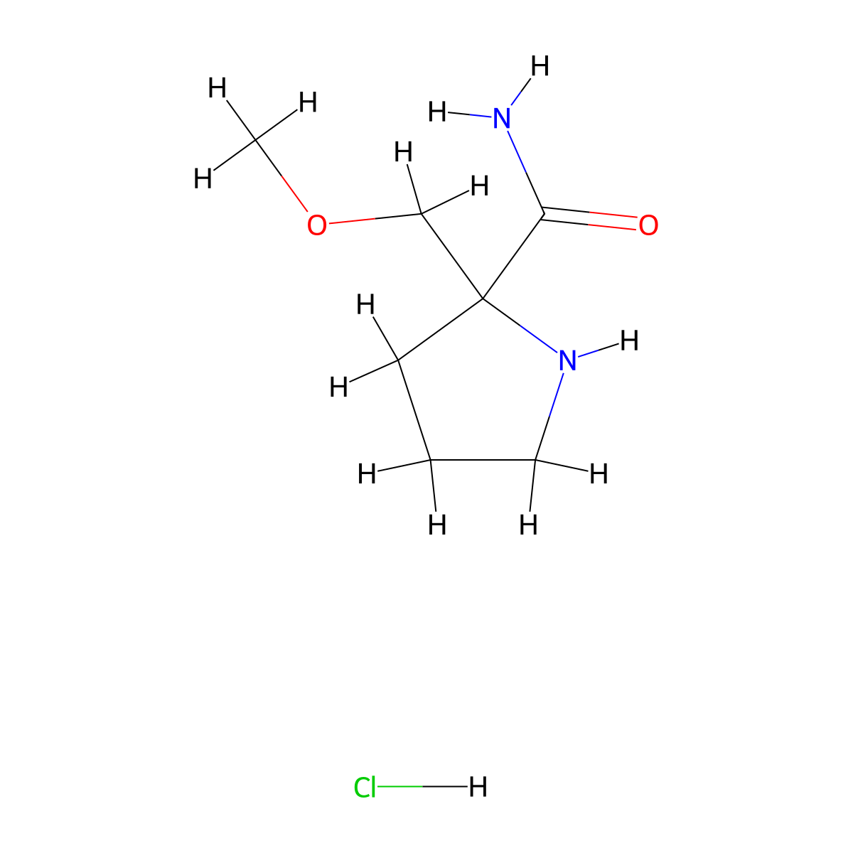2-(Methoxymethyl)pyrrolidine-2-carboxamide hydrochloride molecular structure, CAS 1955531-83-5