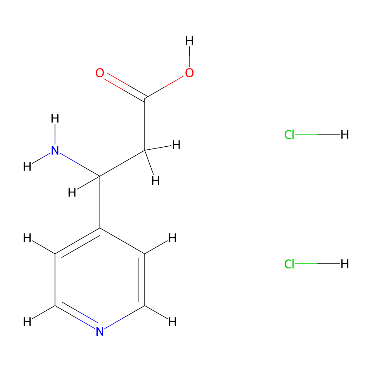 3-Amino-3-(pyridin-4-yl)propanoic acid dihydrochloride molecular structure, CAS 1955531-90-4