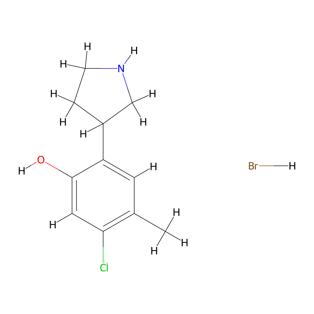 5-Chloro-4-methyl-2-(pyrrolidin-3-yl)phenol hydrobromide molecular structure, CAS 1955531-91-5