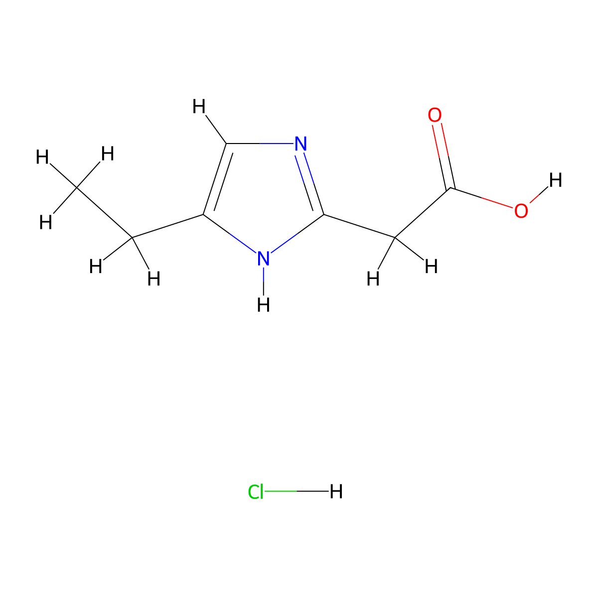 2-(5-ethyl-1H-imidazol-2-yl)acetic acid hydrochloride molecular structure, CAS 1955531-96-0