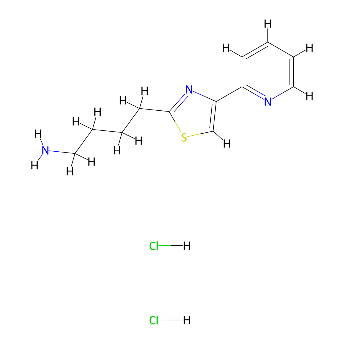 4-[4-(Pyridin-2-yl)-1,3-thiazol-2-yl]butan-1-amine dihydrochloride molecular structure, CAS 1955532-05-4