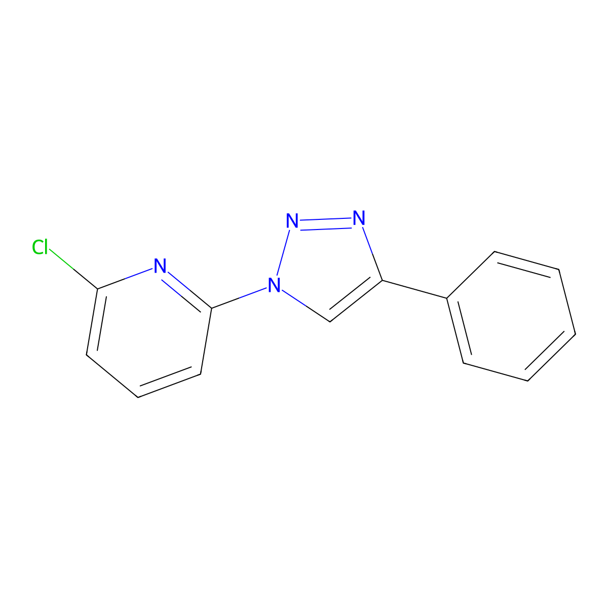 2-chloro-6-(4-phenyl-1H-1,2,3-triazol-1-yl)pyridine molecular structure, CAS 1955538-93-8