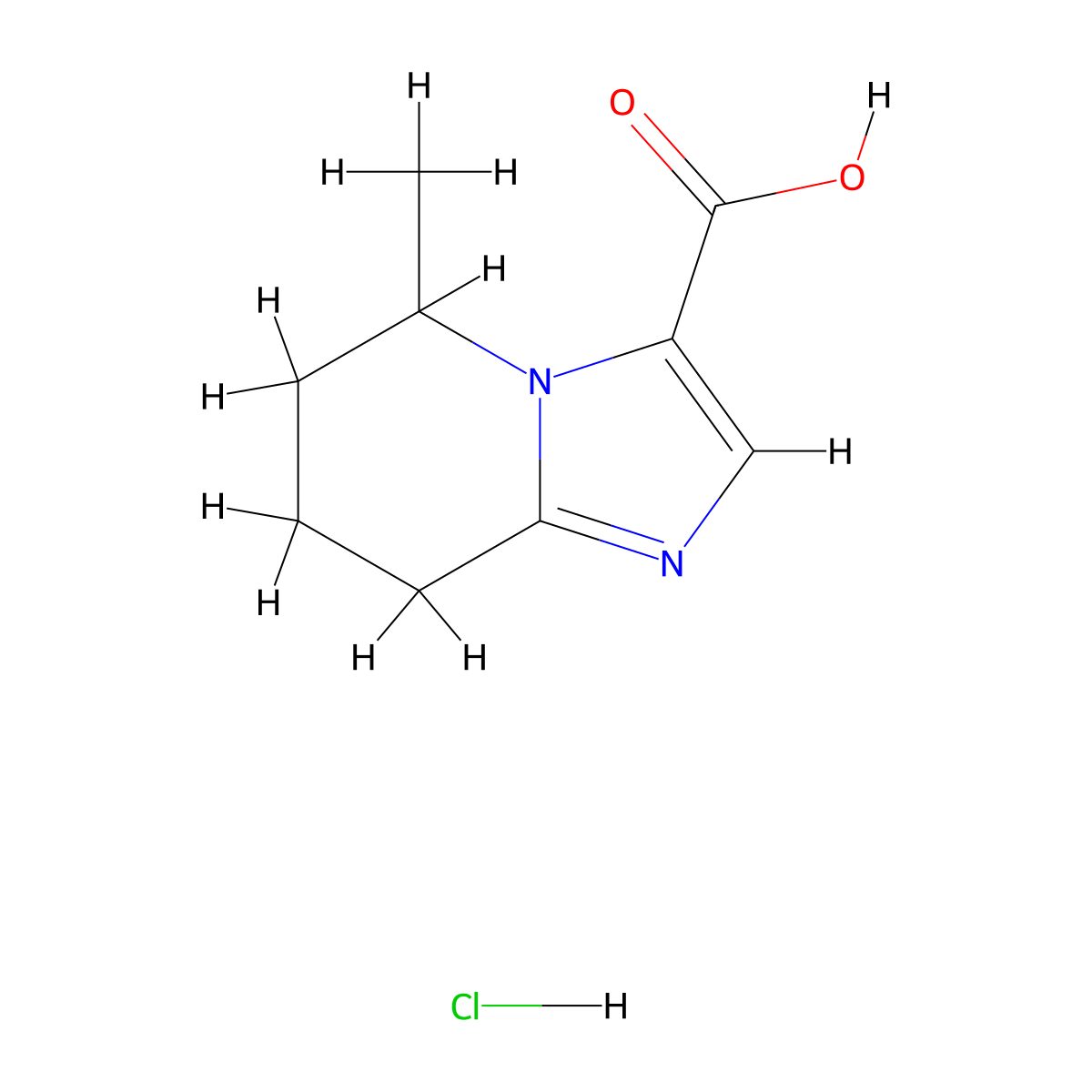 5-methyl-5H,6H,7H,8H-imidazo[1,2-a]pyridine-3-carboxylic acid hydrochloride molecular structure, CAS 1955539-69-1