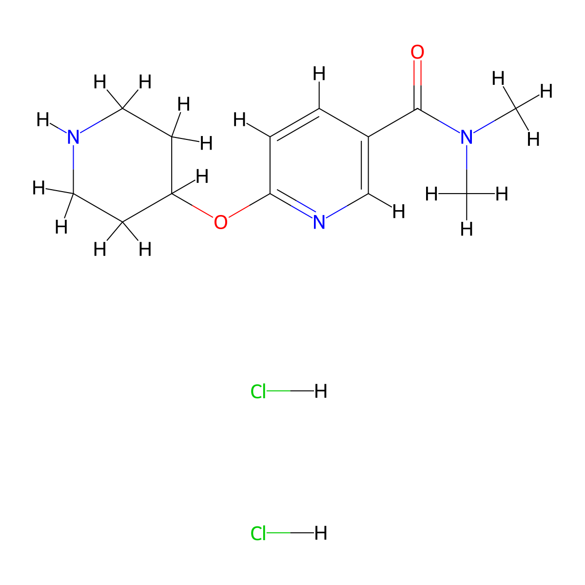 N,N-dimethyl-6-(piperidin-4-yloxy)pyridine-3-carboxamide dihydrochloride molecular structure, CAS 1955539-91-9