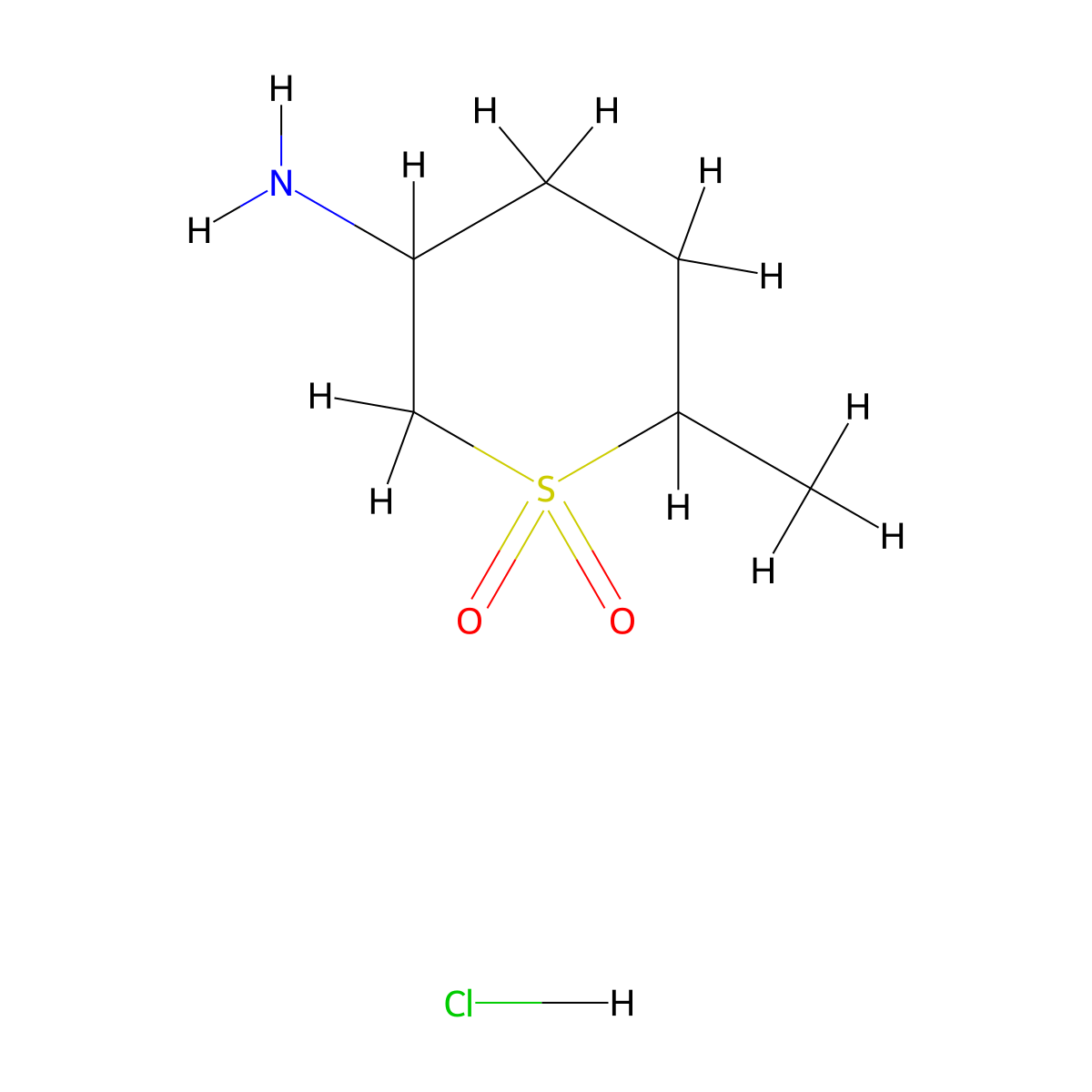 5-Amino-2-methyl-1lambda6-thiane-1,1-dione hydrochloride molecular structure, CAS 1955539-97-5