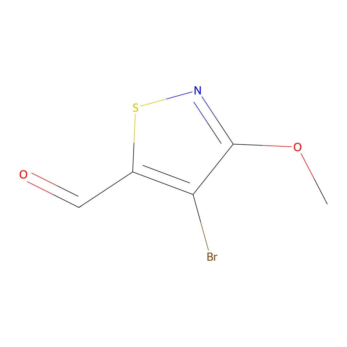 4-Bromo-3-methoxy-1,2-thiazole-5-carbaldehyde molecular structure, CAS 1955540-11-0