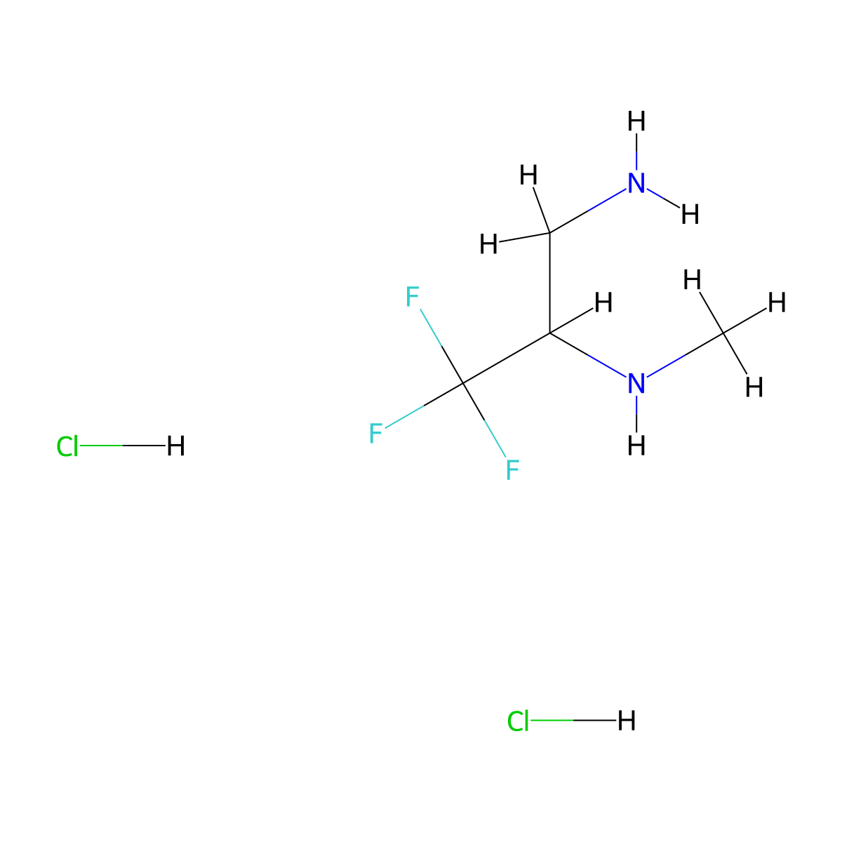 (3-Amino-1,1,1-trifluoropropan-2-yl)(methyl)amine dihydrochloride molecular structure, CAS 1955540-21-2