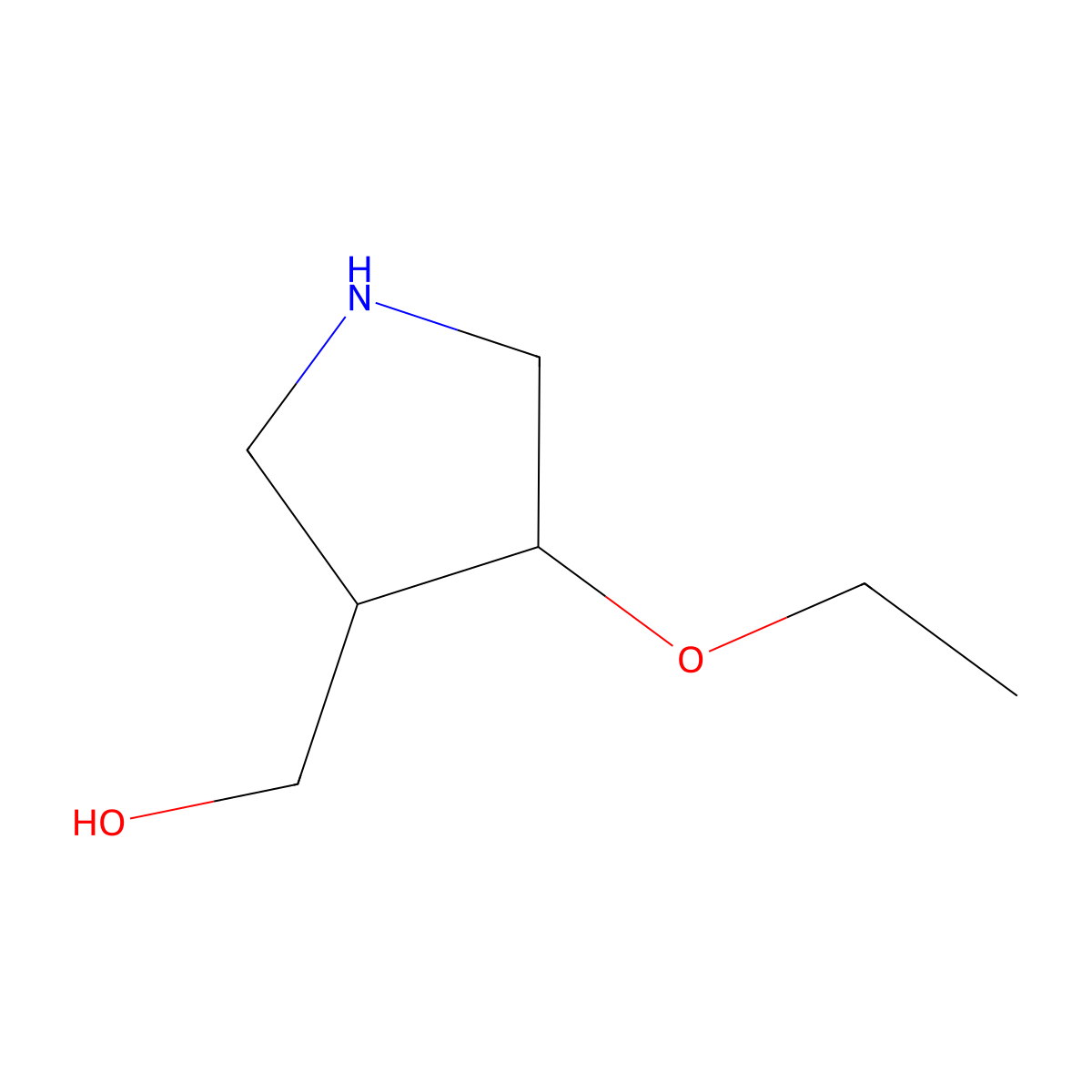 (4-Ethoxypyrrolidin-3-yl)methanol molecular structure, CAS 1955540-22-3