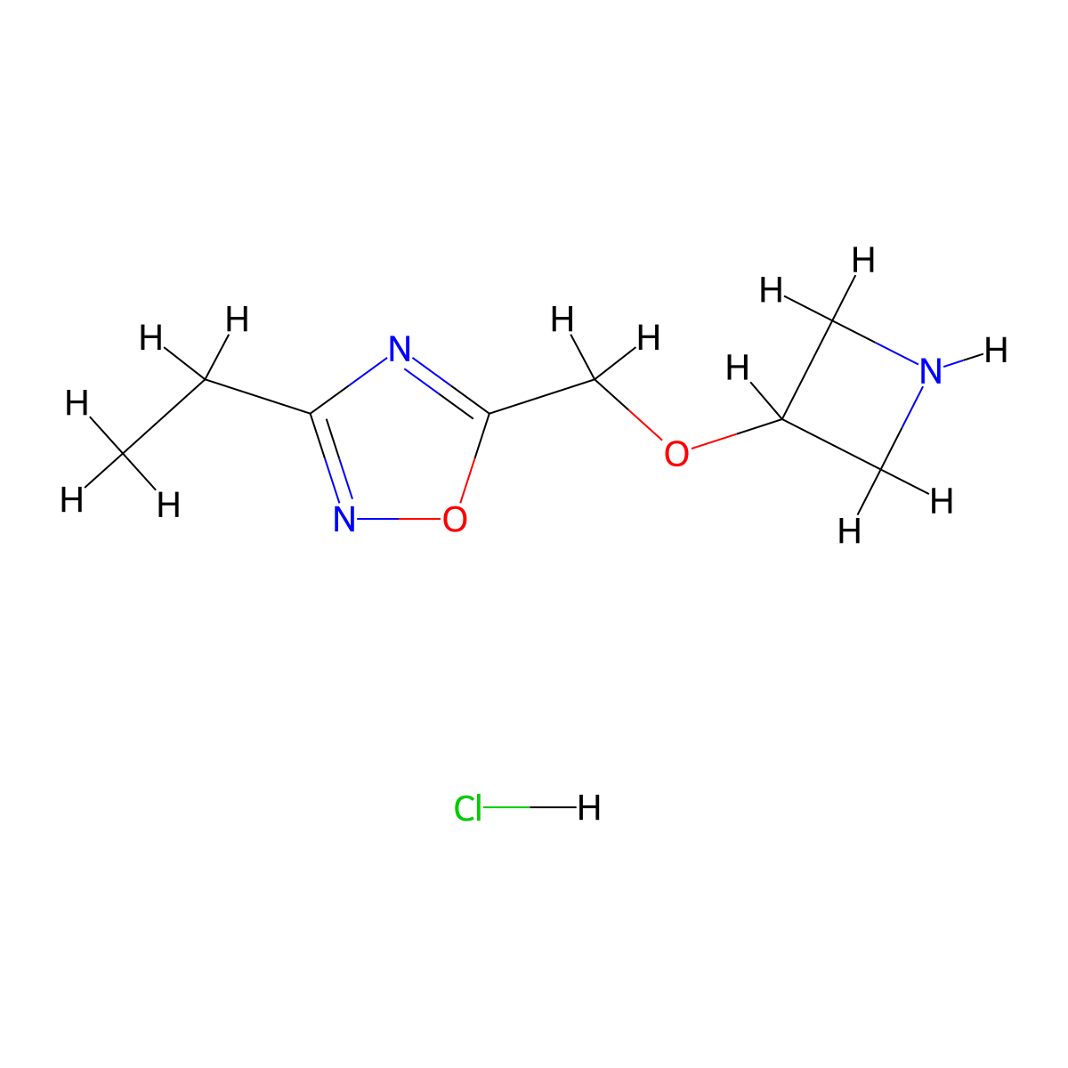 5-[(Azetidin-3-yloxy)methyl]-3-ethyl-1,2,4-oxadiazole hydrochloride molecular structure, CAS 1955540-29-0