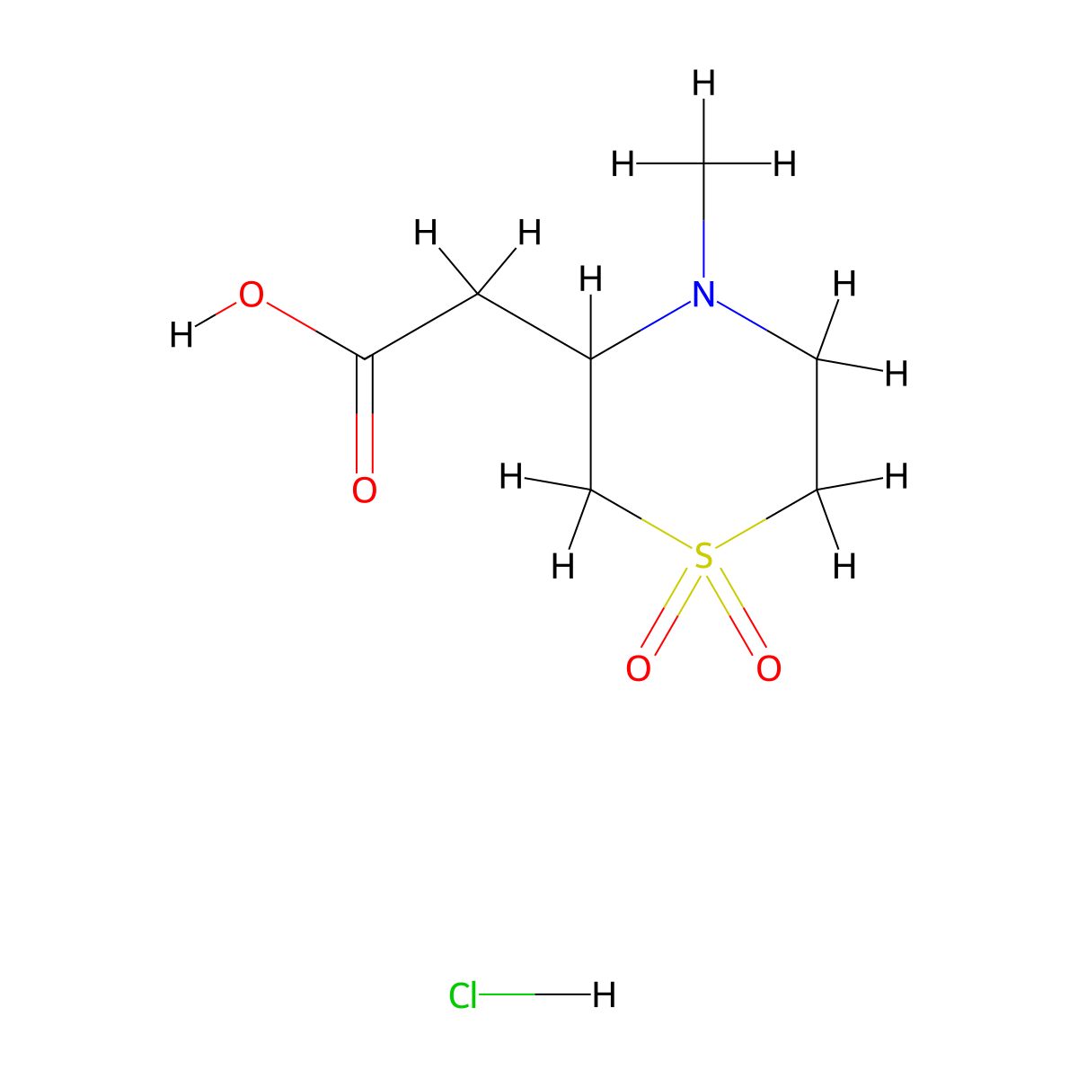 2-(4-Methyl-1,1-dioxo-1lambda6-thiomorpholin-3-yl)acetic acid hydrochloride molecular structure, CAS 1955540-32-5