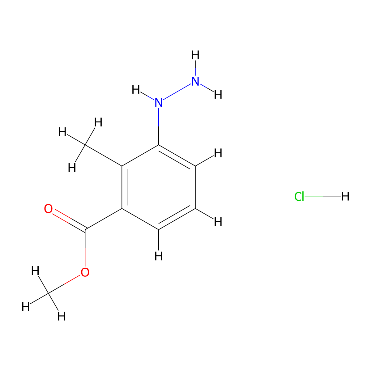 Methyl 3-hydrazinyl-2-methylbenzoate hydrochloride molecular structure, CAS 1955540-35-8